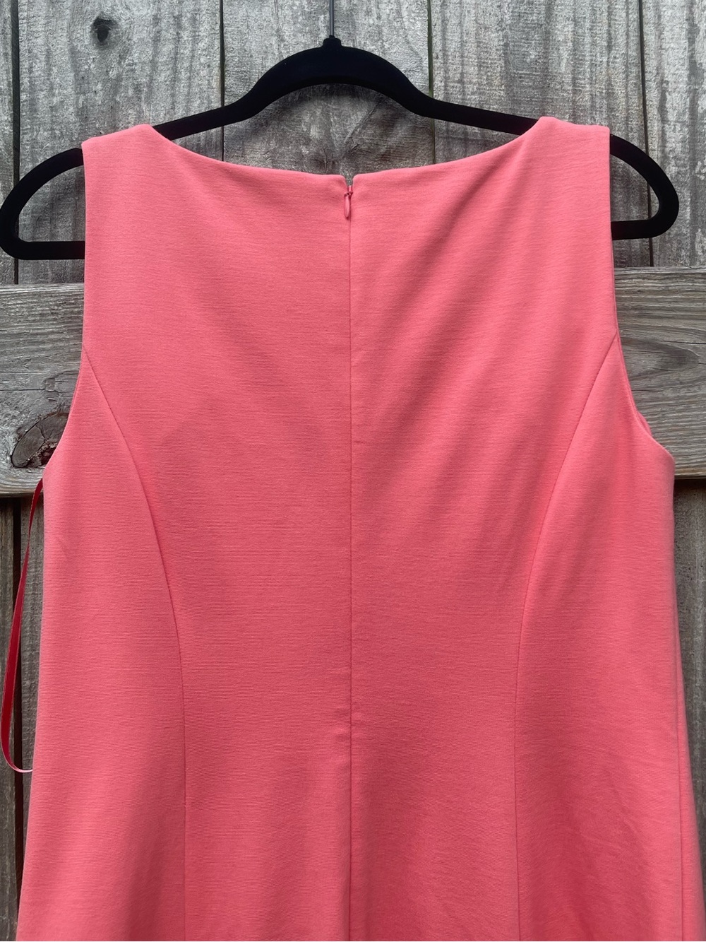Talbots Coral Pink Sleeveless Midi Dress with Scalloped Laser-Cut Hem NWT SZ 6 - Picture 10 of 11